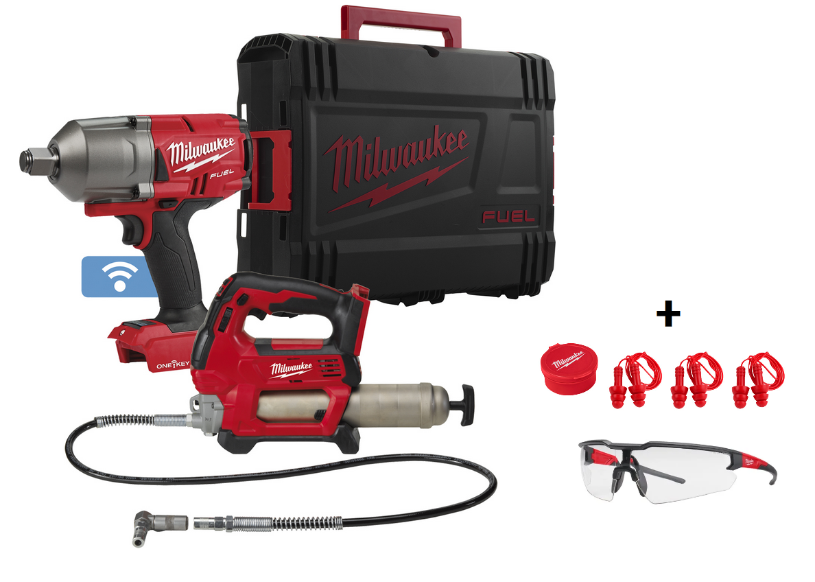 Milwaukee Set M18 ONEPP2Y-0X: M18 ONEFHIWF34-0X + M18 GG-0 ohne Akku und Ladegerät