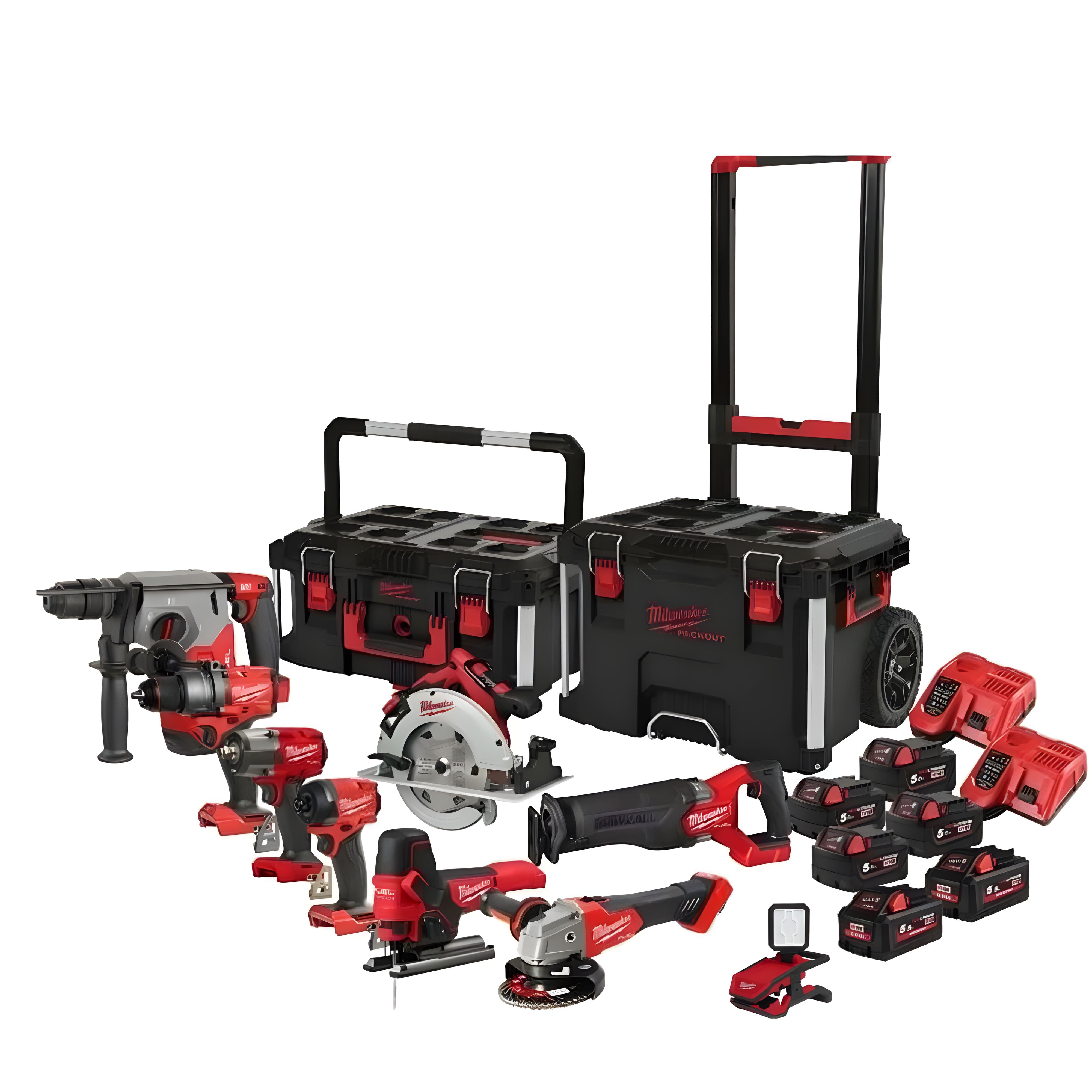 Milwaukee M18 FPP9A-555T SET 19tl.-SET inkl. Koffer & Trolley-Koffer