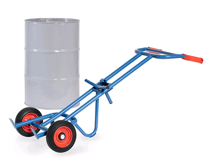 Fetra Fasskarre mit Vollgummibereifung und Stützbügel für 200 Liter Fässer 1065
