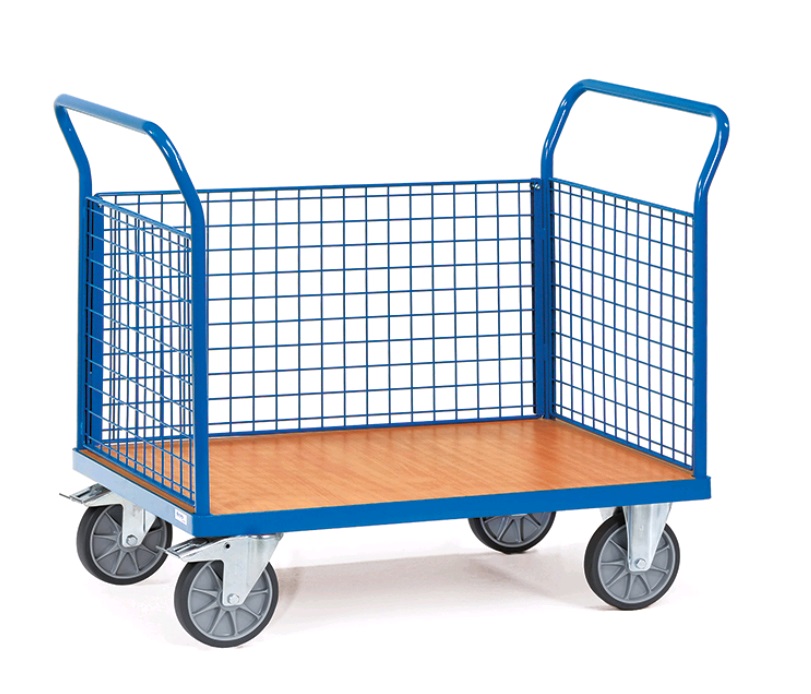 Fetra Dreiwandwagen mit 3 Wänden aus Drahtgitter und einer Ladefläche von 850 x 500mm 1530