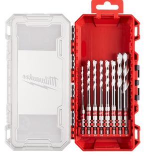 Milwaukee SHOCKWAVE Multimaterial Bohrer 1/4" Hex 4/5/5,5/5,5/6/7/8/10 mm in PACKOUT kompatibler Kas