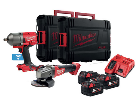 Milwaukee Geräteset M18 PP2E-503X Schlagschrauber & Winkelschleifer mit Akkuset |4933478679