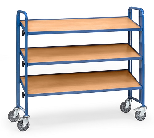 Fetra Montagewagen mit 3 neigbaren Böden 1240 x 415 mm aus Holz, einseitige Ausführung 2883