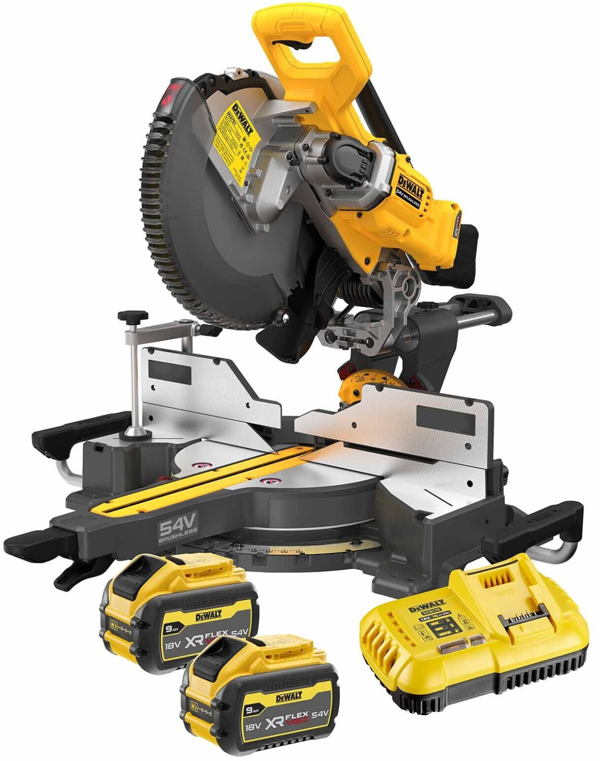 DeWalt Akku-Kappsäge 305mm, bürstenlos, mit Akku 54V 9.0Ah und Ladegerät