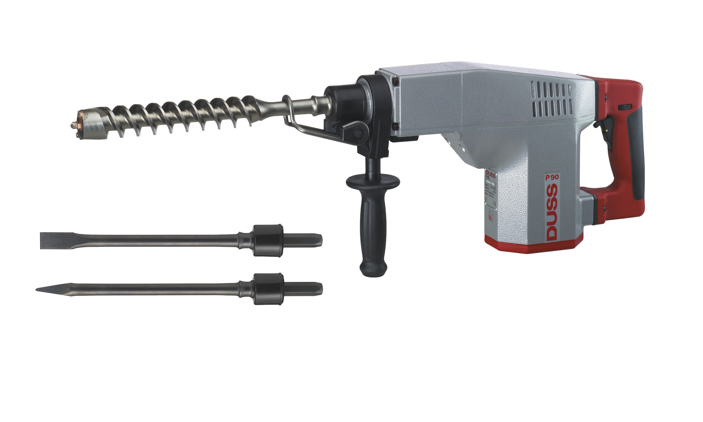 DUSS Kombihammer P90 SET inkl. 1x Spitzmeißel,1x Flachmeißel & 1x Hammerbohrer