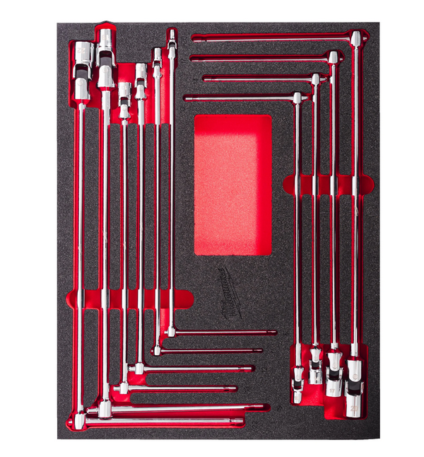 Milwaukee T-Gelenkschlüssel Einlage 10-teilige Einlage für Werkstattwagen 78 cm Milwaukee T-Gelenkschlüssel Einlage 10-teilige Einlage für Werkstattwagen 78 cm