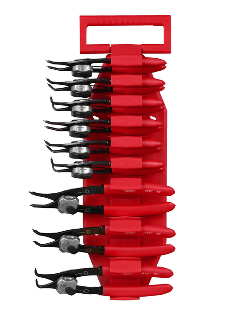 Milwaukee Sicherungsringzangen-Set 9-teilig, 0,9 mm / 1,2 mm / 1,8 mm, für Größe A0-A