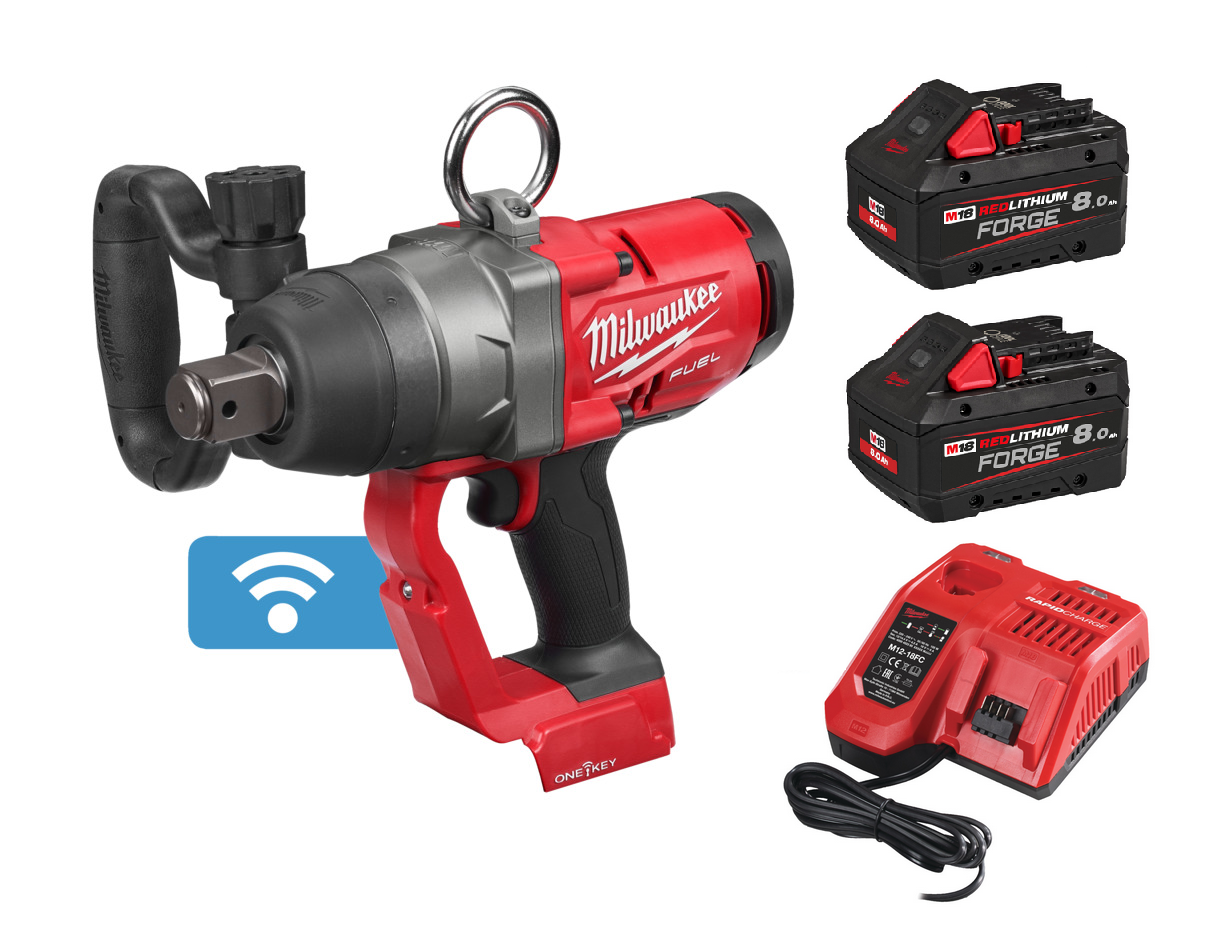 Milwaukee M18ONEFHIWF1-802X FUEL™ Akku-Schlagschrauber mit 8.0 Ah FORGE Akkus 