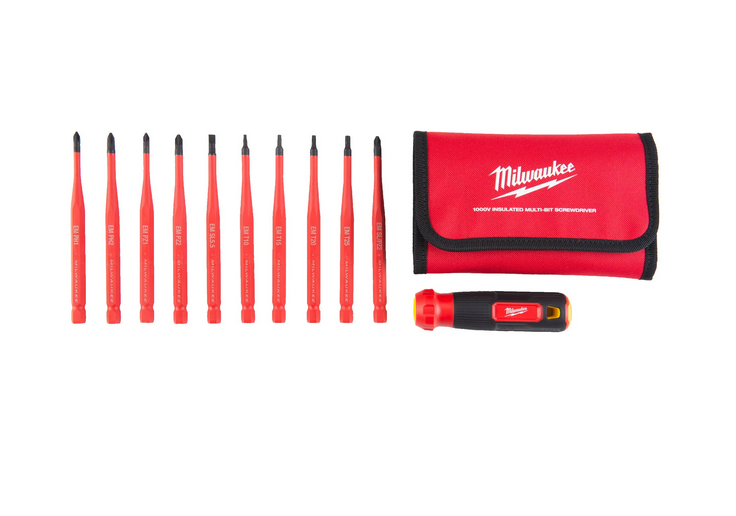 Milwaukee MilwMulti-Bit Schrauberdreher 10 in 1 VDE geprüft inkl.10 isolierten Bits PH/PZ/TX/SL