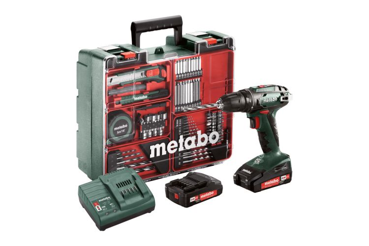 Akku-Bohrschrauber BS 18 Set (602207880); Mobile Werkstatt; Kunststoffkoffer; 18V 2x2Ah Li-Ion + SC 