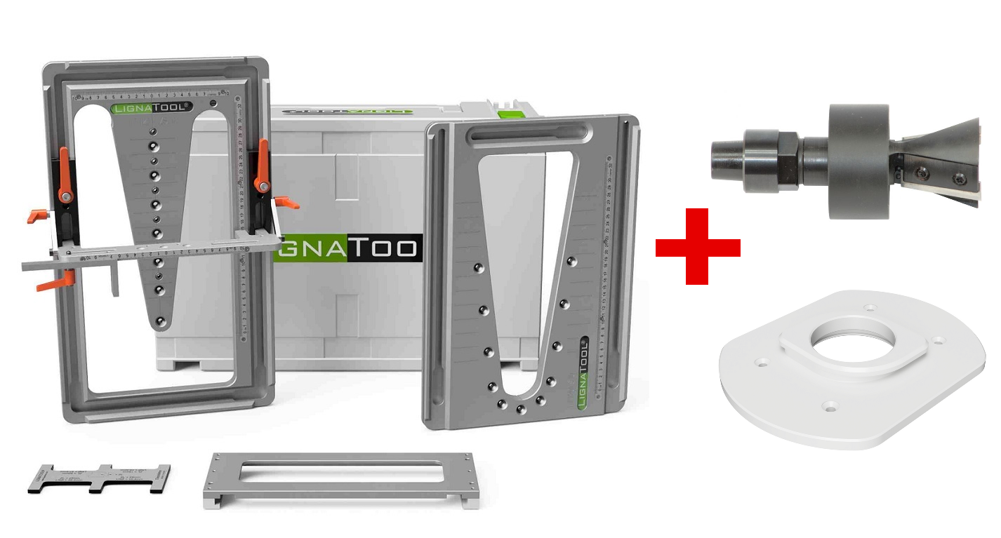 Lignatool LT080 Set Standard inkl. Konus-Wendeplattenfräser 15° und Arretierplatte