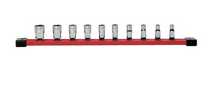 Milwaukee Steckschlüsseleinsatz 1/4" Set 6-kant imperial, 10-teilig auf Schiene