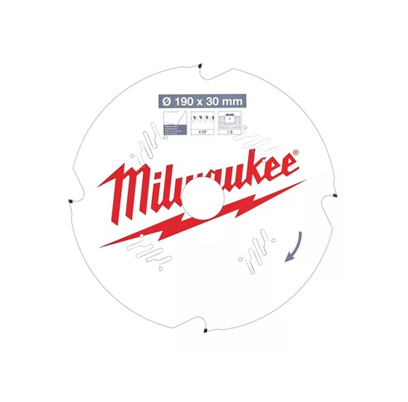 Milwaukee Kreissägeblatt Faserzement 190 x 30 x 1,8 x 4 Z Diamant