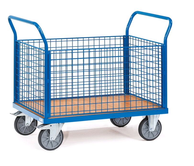 Fetra Vierwandwagen mit 4 Wänden aus Drahtgitter und einer Ladefläche 850 x 500mm 1550