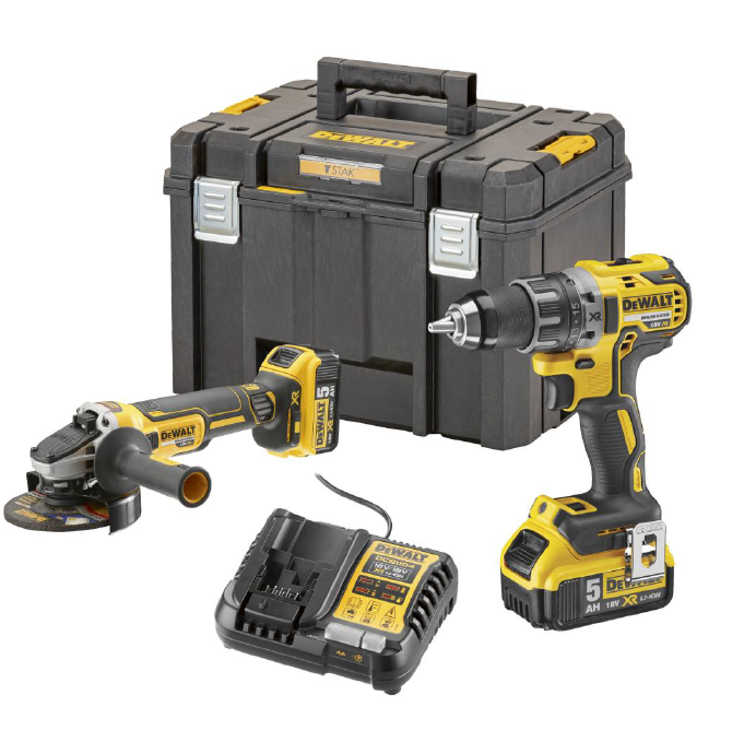 Dewalt 18V Kombopack DCK2020P2T-QW  (Bohrschrauber DCD791 + Winkelschleifer DCG405)
