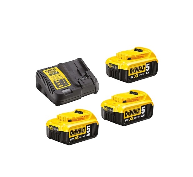 DeWalt DCB115P3 Akku-Kit (3 x 18 Volt / 5 Ah plus DCB 115)