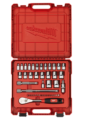 Milwaukee 1/2" Ratsche mit Softgrip-Auflage metrisch, 44-teilig