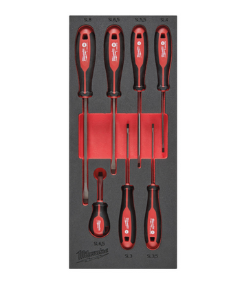 Milwaukee Tri-Lobe Schraubendreher Einlage 7-teilige SL Einlage für Werkstattwagen 78 cm