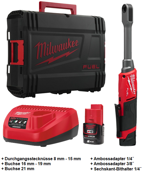 Milwaukee M12FPTR-202X Akku-Durchgangsratsche