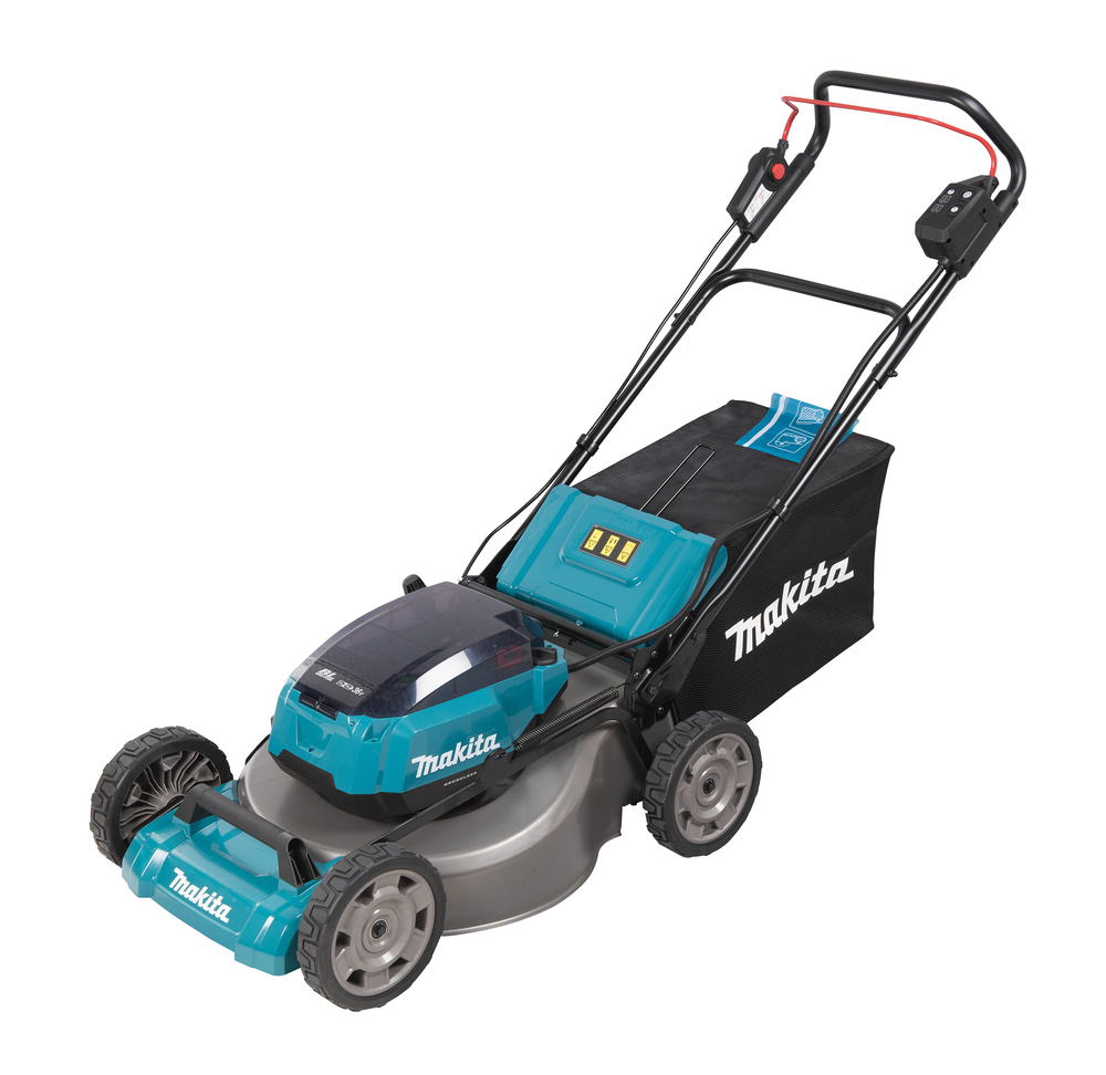 Makita Akku-Rasenmäher 2x18V (ohne LG und Akkus) Schnittbreite 53 cm, Schnitthöhe (10-stufig, zent