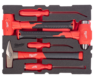 Milwaukee Hammer, Fäustel & Stemmeisen Einlage 6-teilige Einlage für PACKOUT Koffer mit Schublade