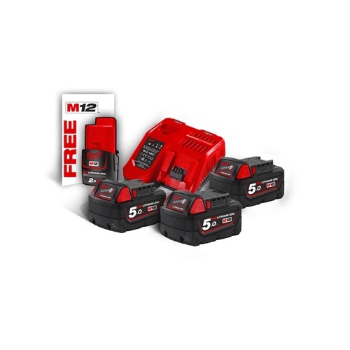 Milwaukee M18 NRG-503 Starterset mit 3x 5Ah Akku und Ladegerät
