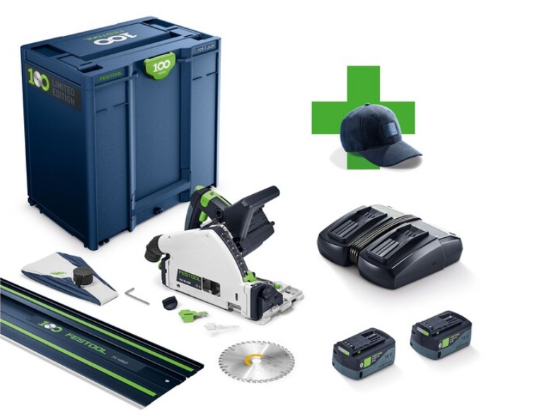 Festool Akku-Tauchsäge TSC55KEBI-Plus/XL-FS "LE" inkl 100 Jahre Cap GC-Ft4 100Y