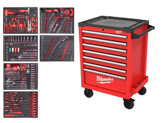 Milwaukee Werkstattwagen mit Werkzeugbestückung 27" / 69 cm TOOLGUARD 337-teilig, grau