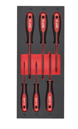 Milwaukee Tri-Lobe Schraubendreher Einlage 6-teilige TX Einlage für Werkstattwagen 78 cm