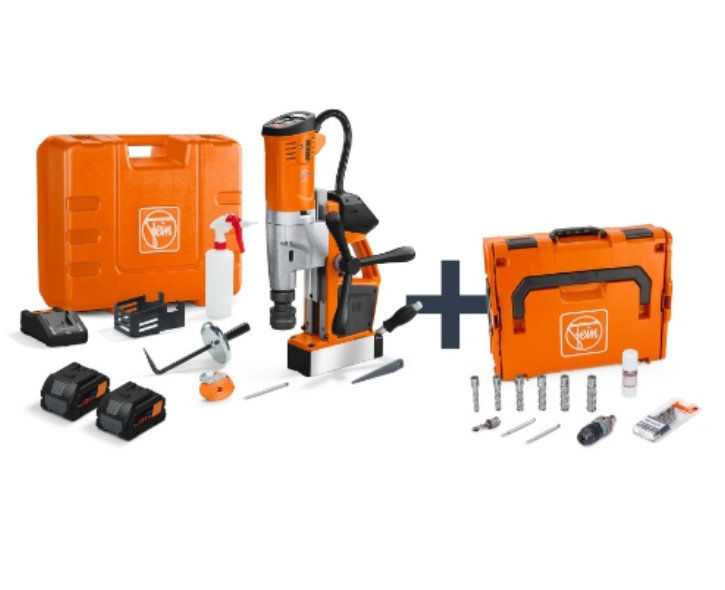 Fein Akku-Universal-Magnet-Kernbohrmaschine bis 35 mm mit Anwenderset AKBU 35 PMQW 18 V AS