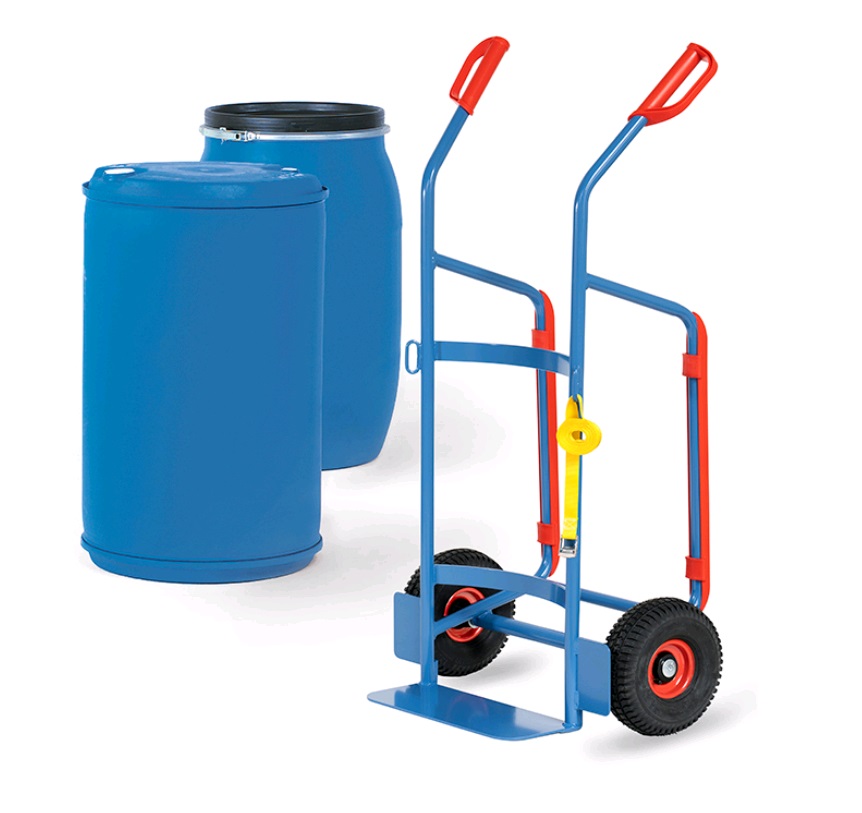 Fetra Fasskarre mit Luftbereifung, für Kunststoff-Fässer mit 120-220 Liter Inhalt 2081