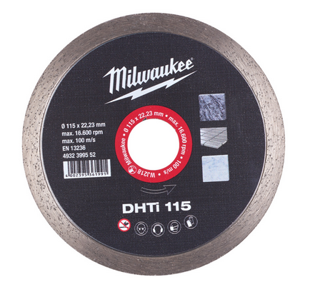 Milwaukee Diamanttrennscheibe DHTi 115 mm Keramik u. Naturstein, geschlossen