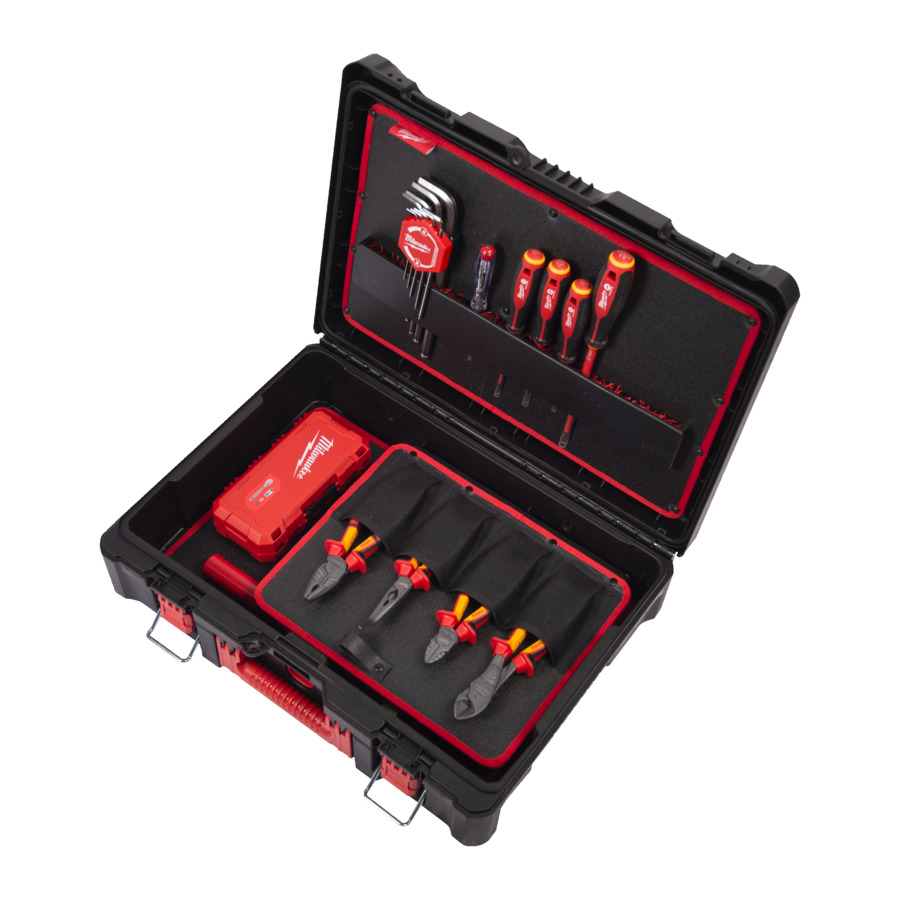 Milwaukee Elektriker-Handwerkzeuge Set 62-teilig im PACKOUT Koffer