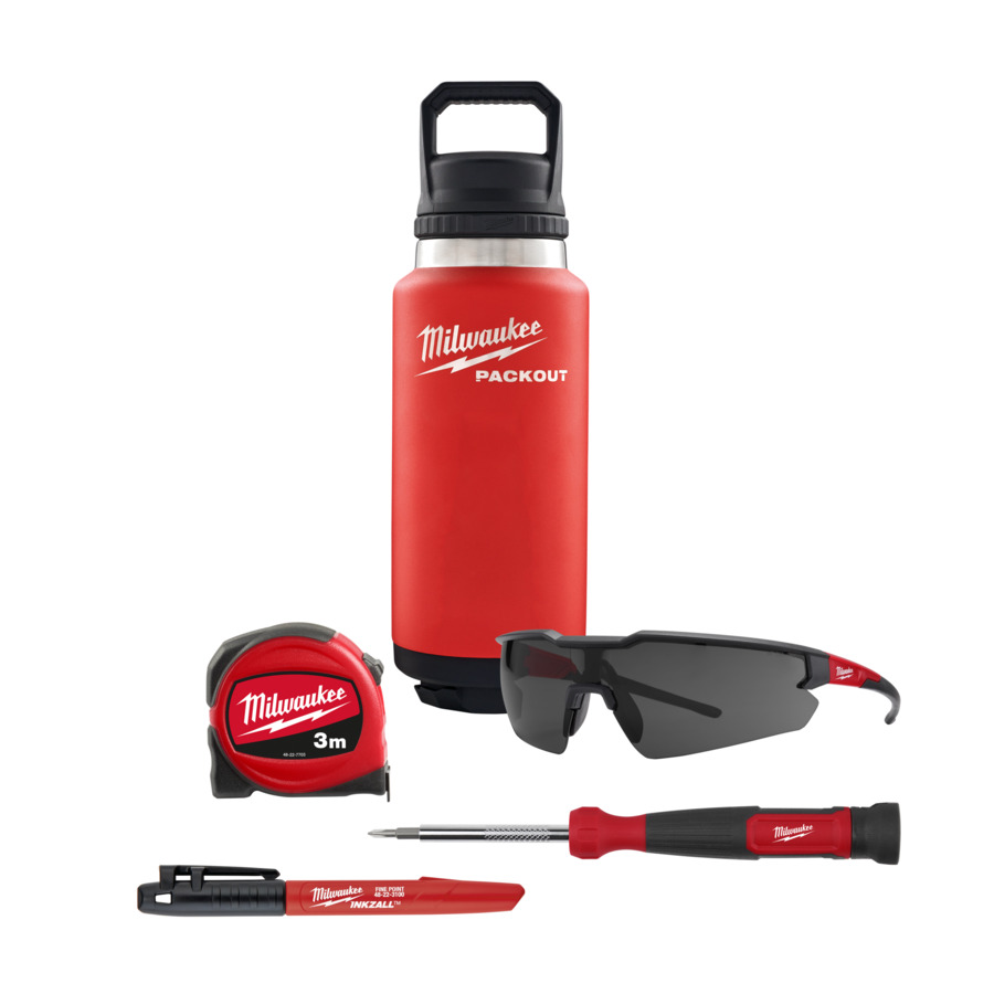 Milwaukee Promo-Set mit PACKOUT Isolierflasche 5-teilig
