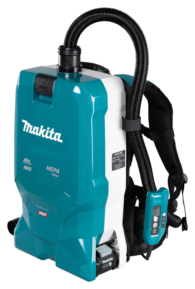 Makita Akku-Rucksackstaubsauger 40V max. Bluetooth Luftvolumen 2,1 m³/min, max. Unterdruck 200 mbar