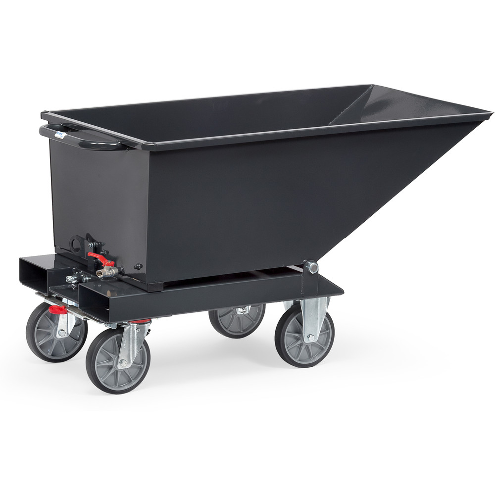 Fetra Muldenkipper 4701A-7016 mit ABLASSHAHN Kastenmaße 1.200 x 652 x 413 mm