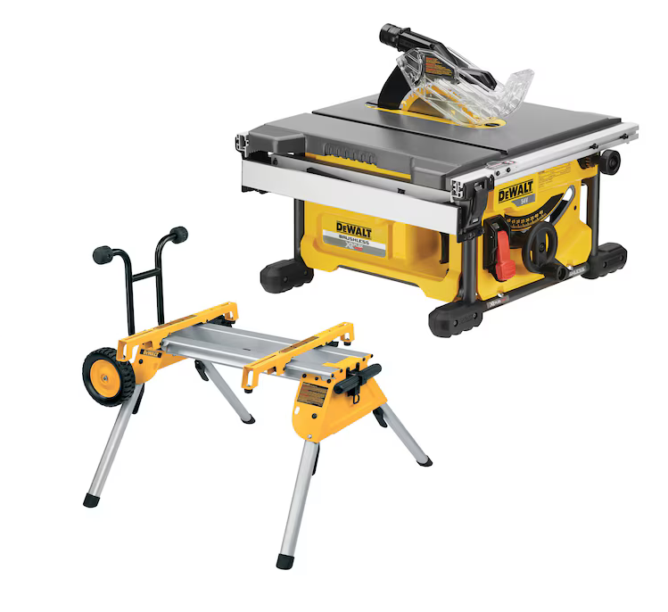 Dewalt DCS7485N + DE7400 Akku-Tischkreissaege mit Untergestell Set