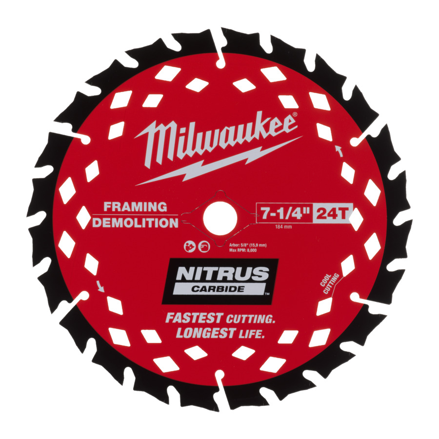 Milwaukee Kreissägeblatt Holz für Handkreissägen 190/30 mm Z24 Wechselzahn 1,8 mm Blattstärke