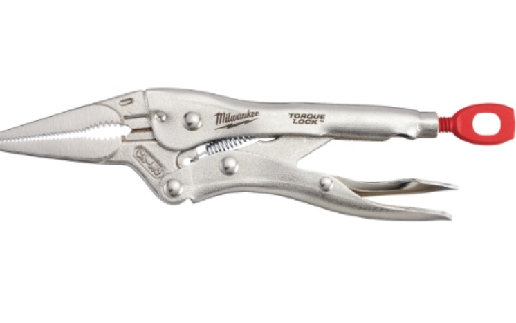 Milwaukee Langbeck-Gripzange TORQUE LOCK mit geraden, langen 150 mm lang, Spannweite 52 mm