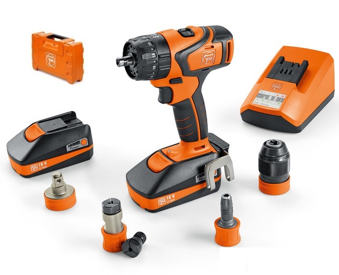 Fein ASB 18 QC Profi-Set 18V 3 AH 2 Akkus im Koffer mit Bithalter, Gewindebohr- u. Steckn.adap.