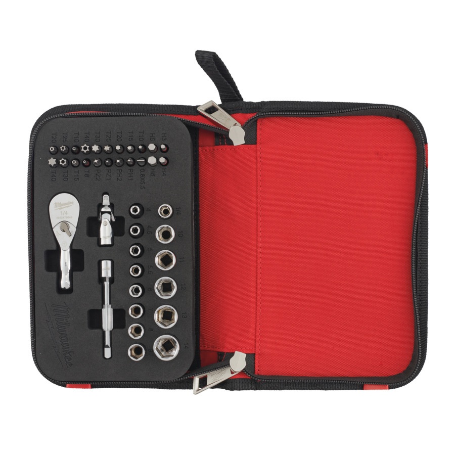 Milwaukee 1/4" Kompakt-Ratschen Set 39-teilig 
