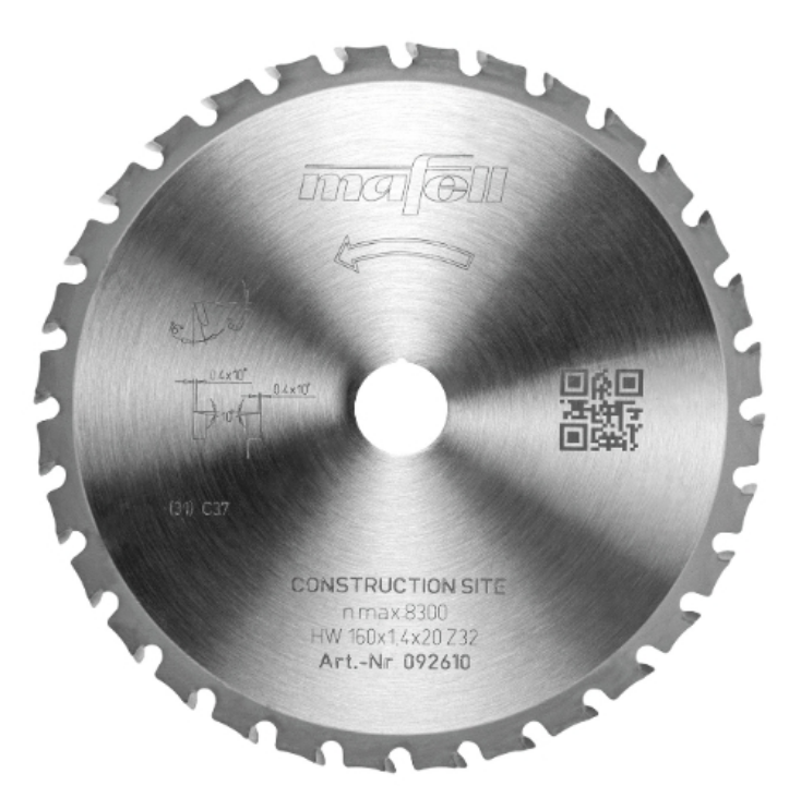 Mafell Sägeblatt-HM 160x1,4x20mm Z32, WZFA 