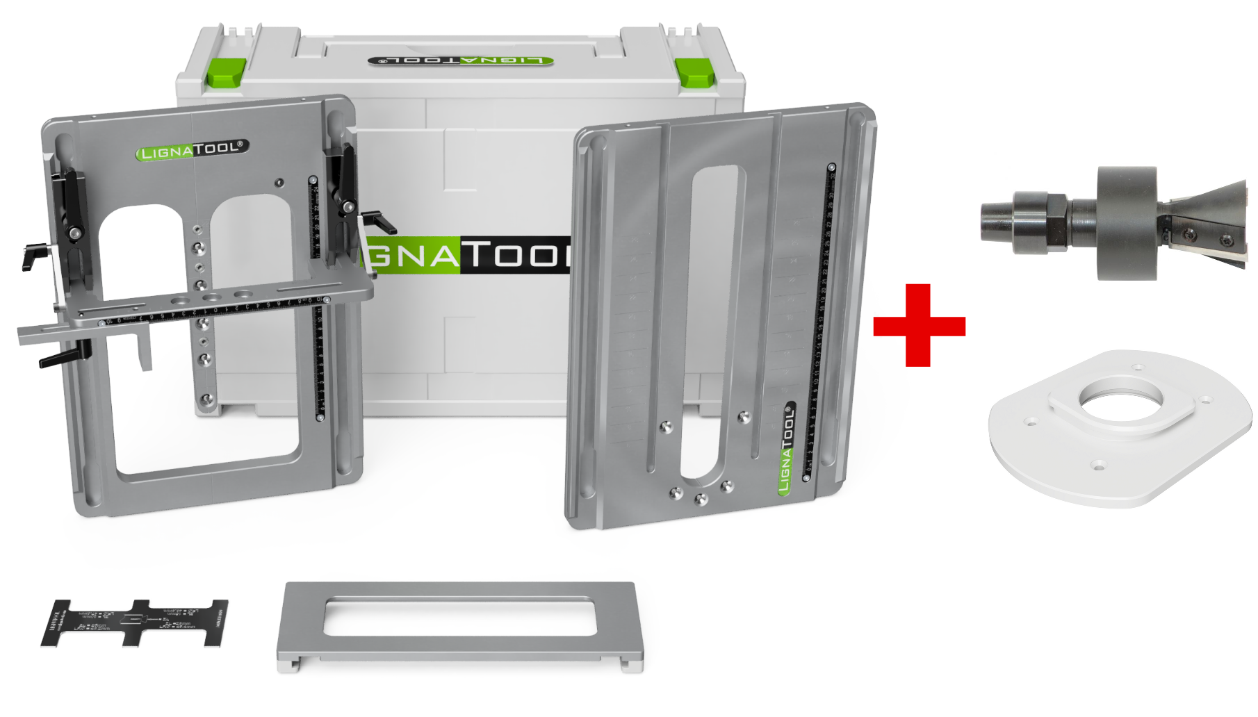 Lignatool LT045 Set Standard inkl. Konus-Wendeplattenfräser 15° und Arretierplatte