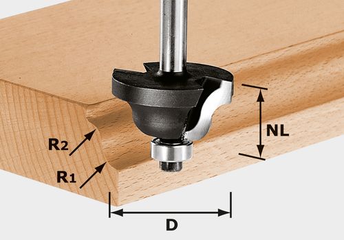 Festool Doppelradienfräser HW S8 D38,1/R6,35/R6,35