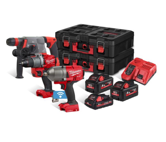 Milwaukee Geräteset M18FPP3Q2-533P bestehend aus 3 Geräten und 3 Akkus