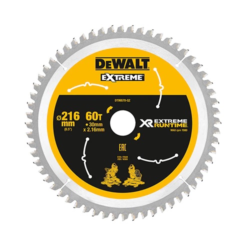 DeWalt XR Extreme Runtime Kreissägeblatt Akku 216/30mm 60WZ/FZ DT99570