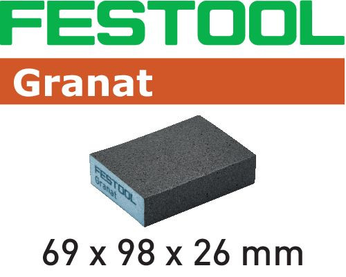 Festool Schleifblock 69x98x26 220 GR/6 Granat (Packungsinhalt 6 Stück)