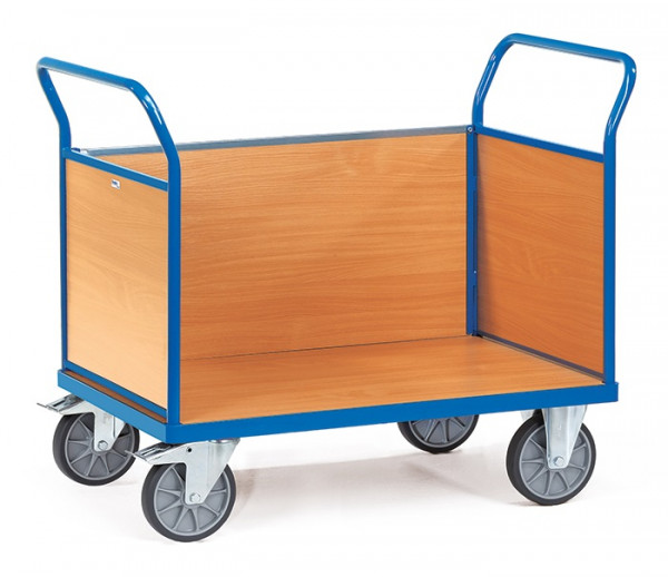 Fetra Dreiwandwagen mit 3 Wänden aus Holz und einer Ladefläche von 850 x 500 mm 2530