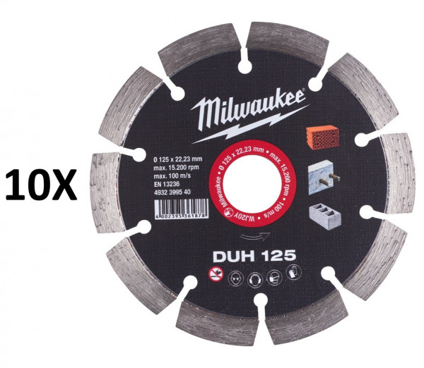 Milwaukee 10x Diamanttrennscheibe DUH125 Ø125 mm
